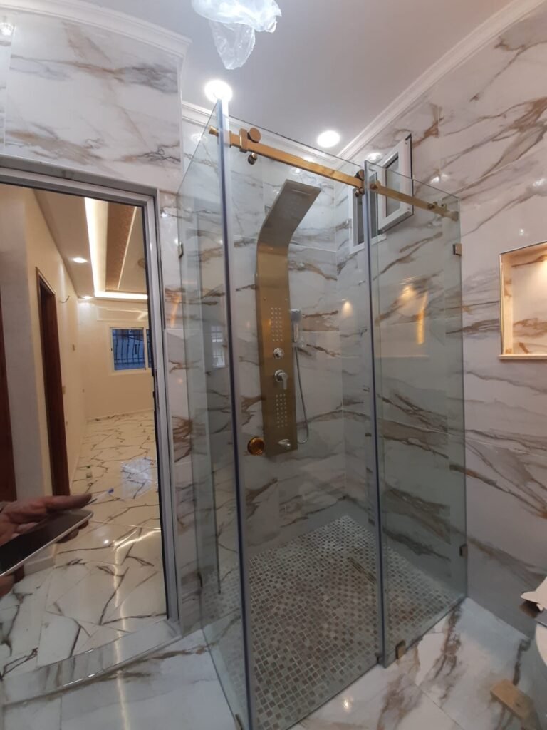 Douche en verre